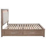 Kenora 56-inch Queen LED Storage Bed Barley Brown - Tampa Furniture Outlet