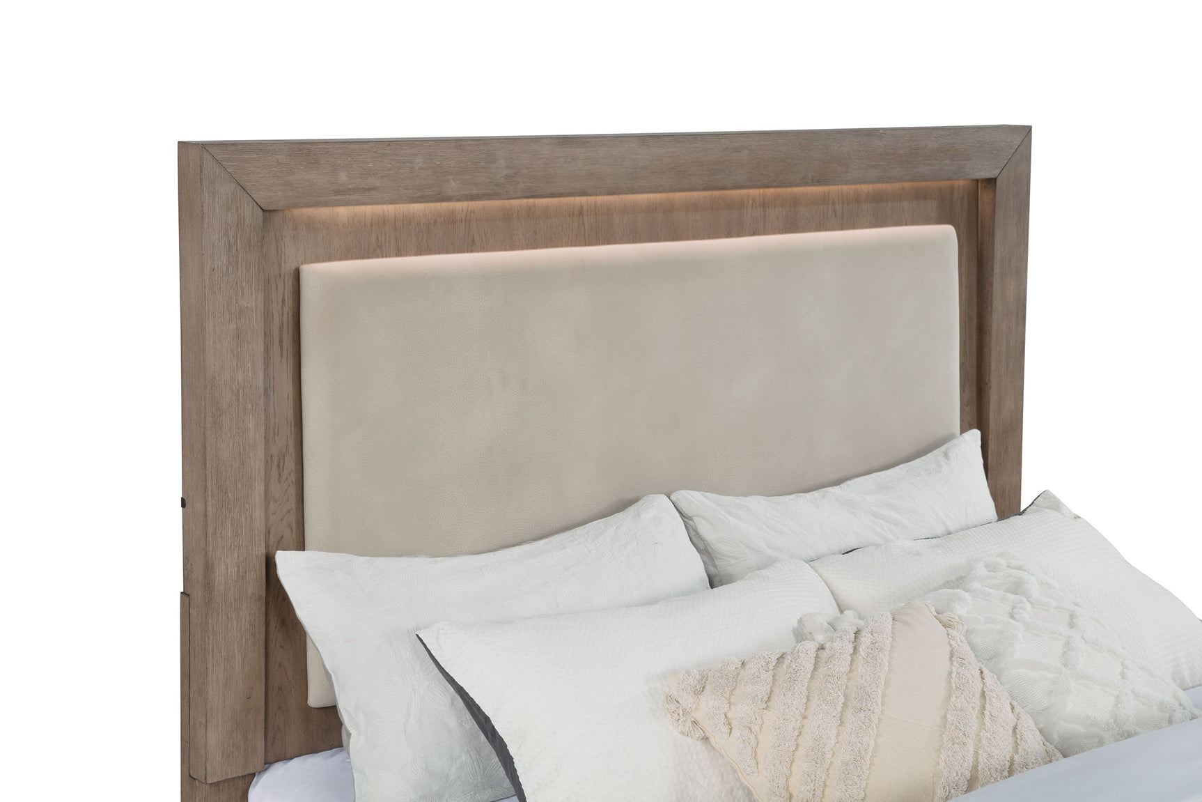 Kenora 56-inch Queen LED Storage Bed Barley Brown - Tampa Furniture Outlet