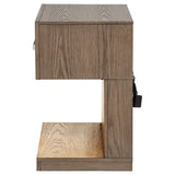 Kenora 1-drawer Nightstand Bedside Table Barley Brown - Tampa Furniture Outlet
