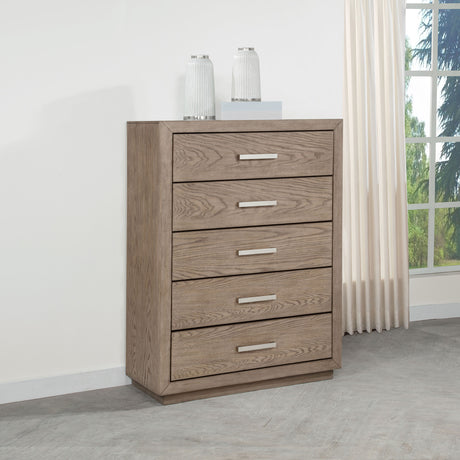 Kenora 5-drawer Bedroom Chest Barley Brown - Tampa Furniture Outlet