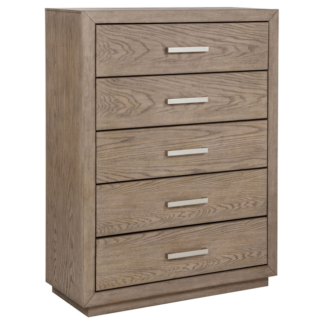 Tampa Furniture Outlet - Coaster - Kenora 5-drawer Bedroom Chest Barley Brown - 224855