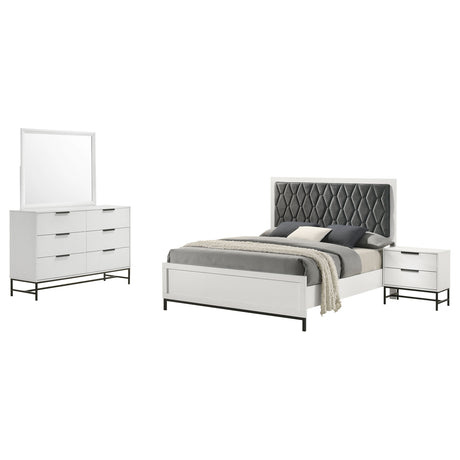 Sonora 4-piece California King Bedroom Set White - Tampa Furniture Outlet