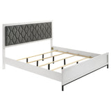 Tampa Furniture Outlet - Coaster - Sonora California King Upholstered Panel Bed White  - 224861KW