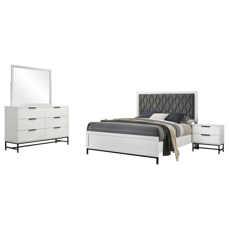 Sonora 4-piece Queen Bedroom Set White - Tampa Furniture Outlet