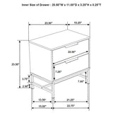 Sonora 2-drawer Nightstand Bedside Table White - Tampa Furniture Outlet