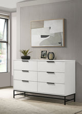 Sonora 6-drawer Bedroom Dresser White - Tampa Furniture Outlet