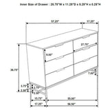 Sonora 6-drawer Bedroom Dresser White - Tampa Furniture Outlet