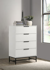 Sonora 4-drawer Bedroom Chest White - Tampa Furniture Outlet