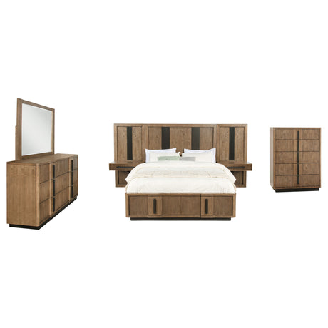 Terrace 6-piece Eastern King Panel Bedroom Set Ash Brown - Tampa Furniture Outlet