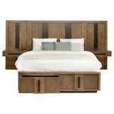 Terrace Queen Wall Panel Storage Bed Ash Brown - Tampa Furniture Outlet