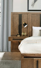 Terrace Queen Wall Panel Storage Bed Ash Brown - Tampa Furniture Outlet