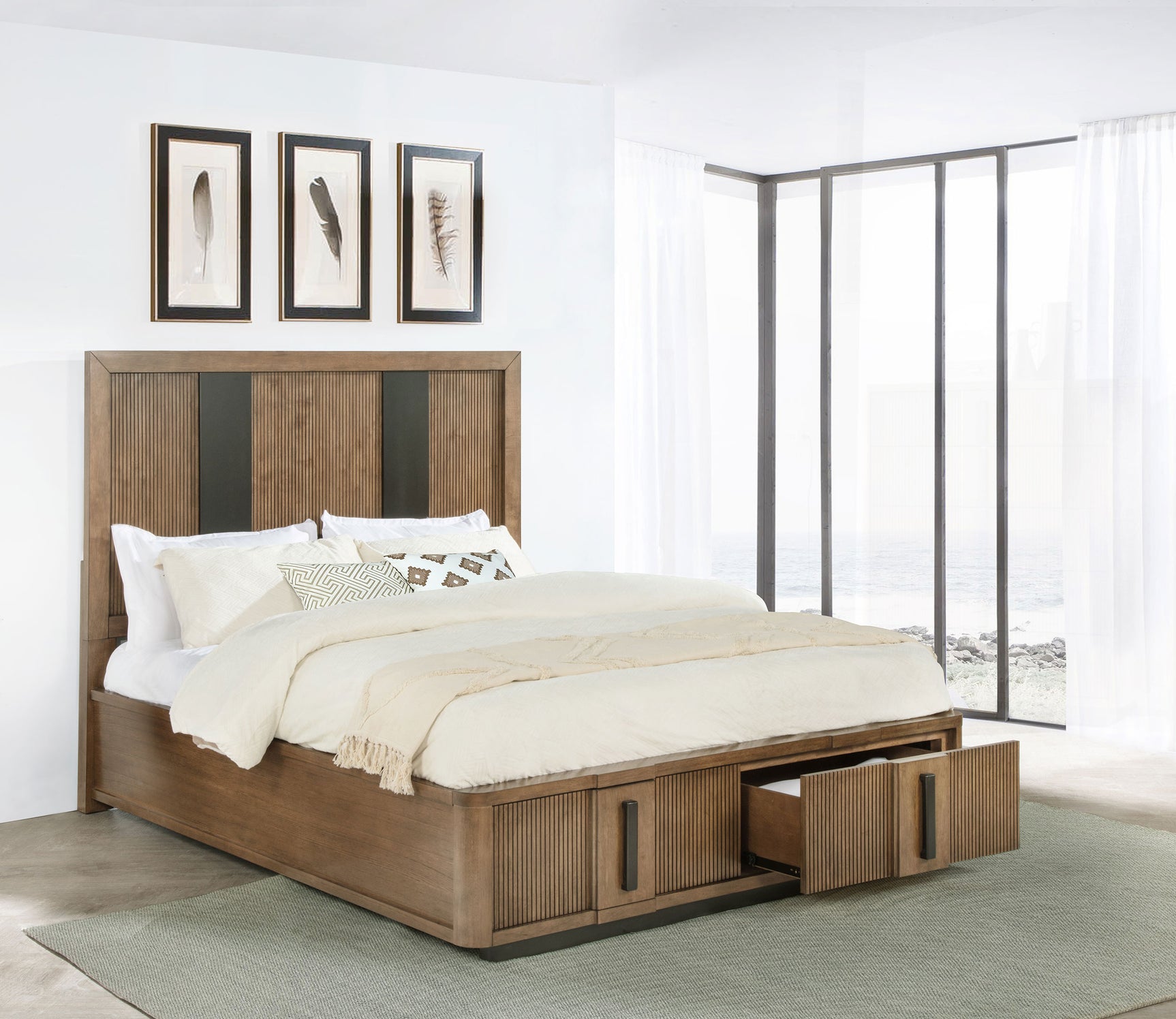 Terrace 2-drawer Queen Storage Bed Ash Brown - Tampa Furniture Outlet