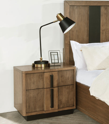 Terrace 2-drawer Nightstand Bedside Table Ash Brown - Tampa Furniture Outlet