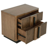 Terrace 2-drawer Nightstand Bedside Table Ash Brown - Tampa Furniture Outlet
