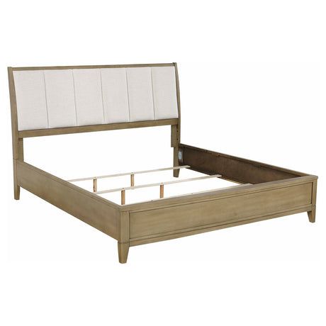Tampa Furniture Outlet - Coaster - Granada Upholstered Eastern King Panel Bed Natural Pine - 224921KE