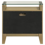 Granada 2-drawer Glass Top Nightstand Natural Pine - Tampa Furniture Outlet