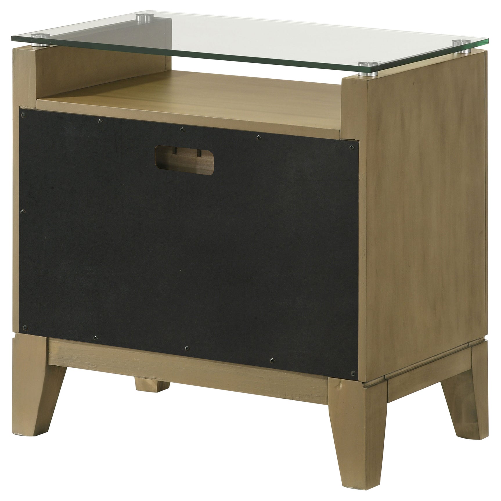 Granada 2-drawer Glass Top Nightstand Natural Pine - Tampa Furniture Outlet