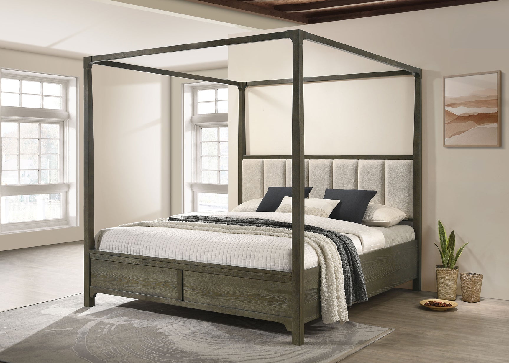 Gran Park Eastern King Canopy Bed Dark Cocoa - Tampa Furniture Outlet