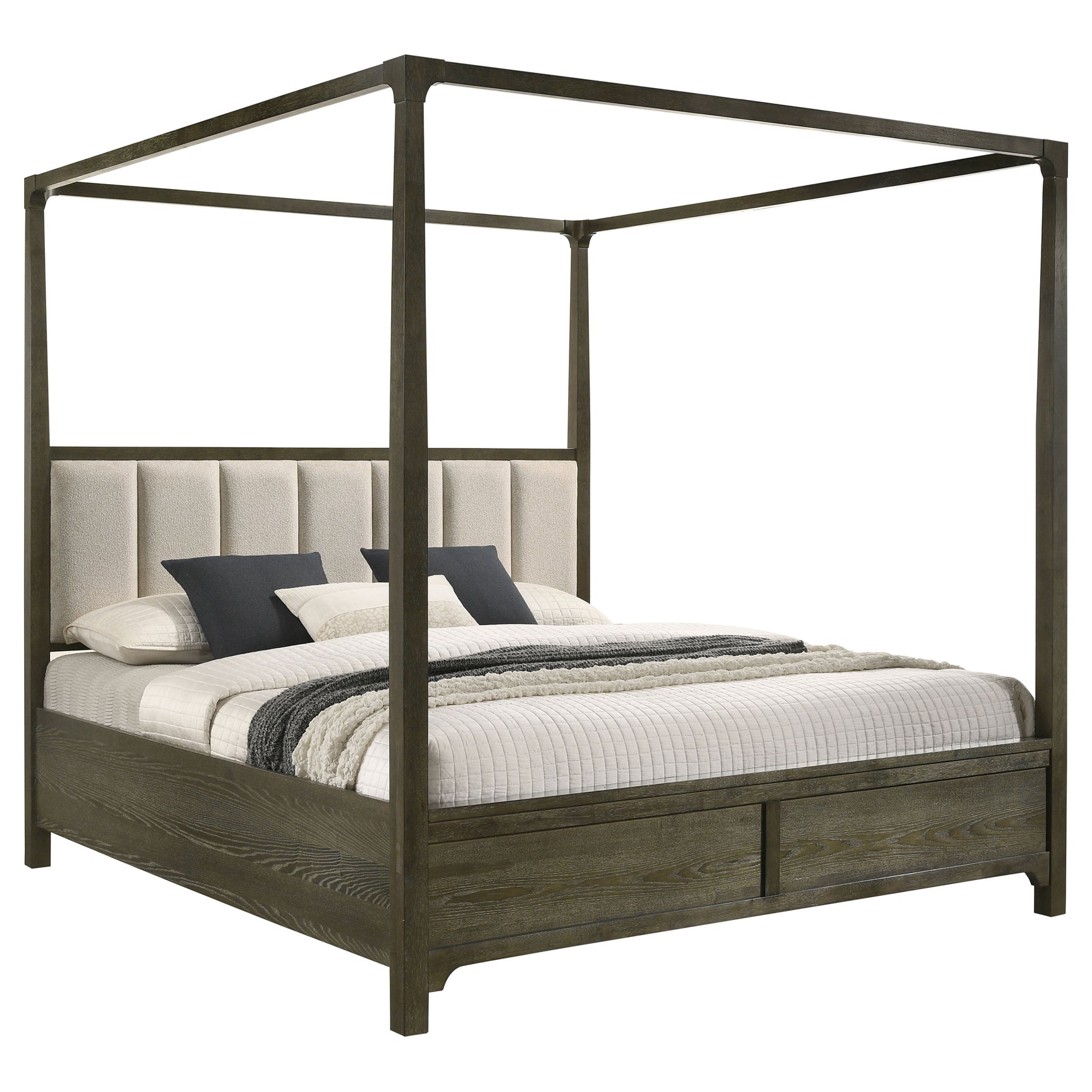 Gran Park California King Four Poster Canopy Bed Dark Cocoa - Tampa Furniture Outlet
