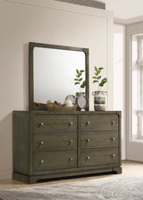 Gran Park 6-drawer Dresser and Mirror Dark Cocoa - Tampa Furniture Outlet
