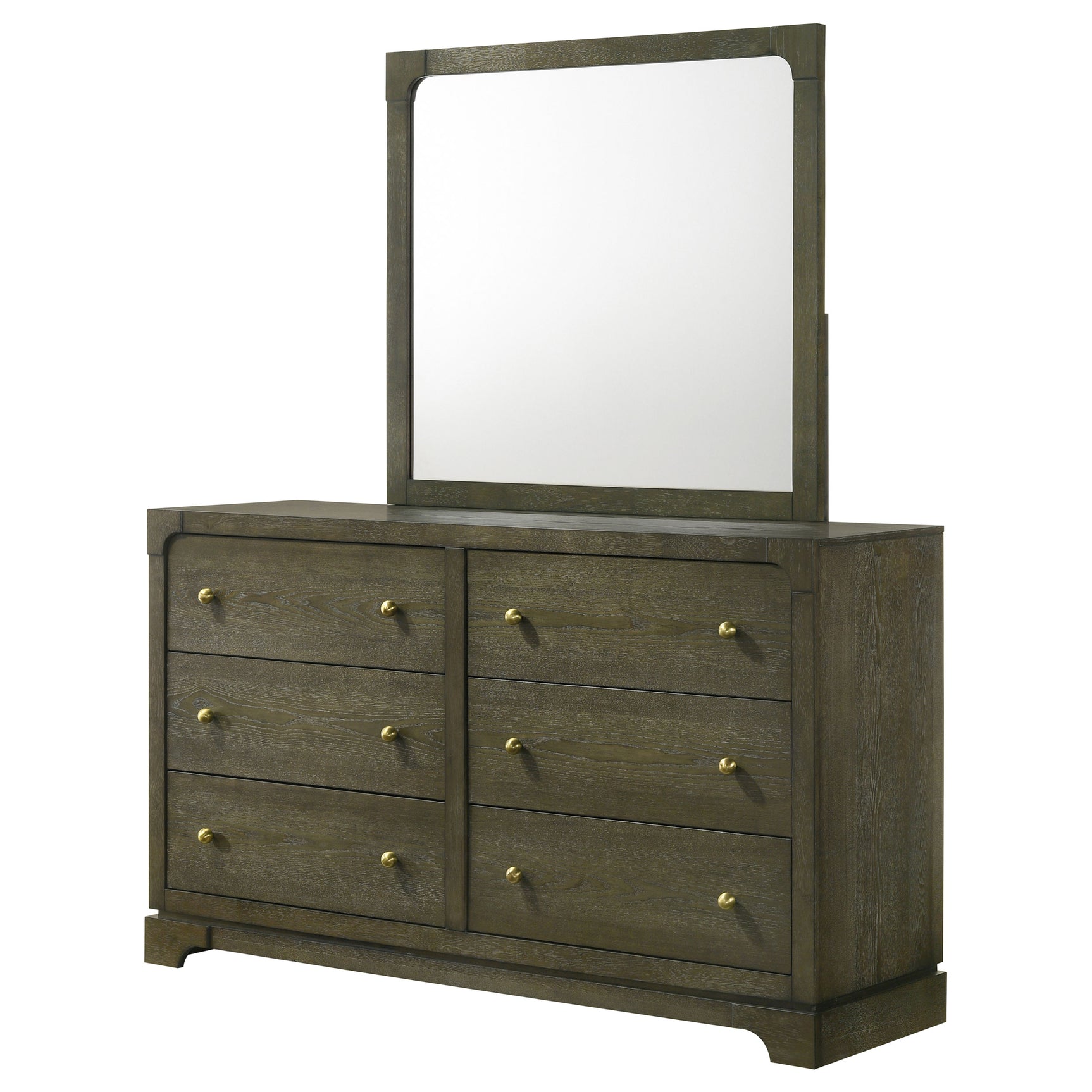 Gran Park 6-drawer Dresser and Mirror Dark Cocoa - Tampa Furniture Outlet