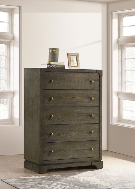 Gran Park 5-drawer Bedroom Chest of Drawers Dark Cocoa - Tampa Furniture Outlet