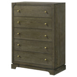 Gran Park 5-drawer Bedroom Chest of Drawers Dark Cocoa - Tampa Furniture Outlet
