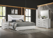 Tampa Furniture Outlet - Coaster - Ives 4-piece Eastern King Bedroom Set White High Gloss - 224941KE-S4