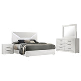 Ives 4-piece Eastern King Bedroom Set White High Gloss - Tampa Furniture Outlet