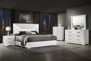 Tampa Furniture Outlet - Coaster - Ives 5-piece Eastern King Bedroom Set White High Gloss - 224941KE-S5