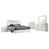 Ives 5-piece Eastern King Bedroom Set White High Gloss - Tampa Furniture Outlet