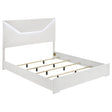 Tampa Furniture Outlet - Coaster - Ives Eastern King Panel Bed LED Headboard White High Gloss - 224941KE