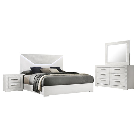 Ives 4-piece Queen Bedroom Set White High Gloss - Tampa Furniture Outlet