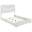 Tampa Furniture Outlet - Coaster - Ives Queen Panel Bed LED Headboard White High Gloss - 224941Q