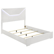 Tampa Furniture Outlet - Coaster - Ives Queen Panel Bed LED Headboard White High Gloss - 224941Q