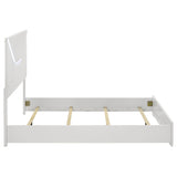 Ives Queen Panel Bed LED Headboard White High Gloss - Tampa Furniture Outlet