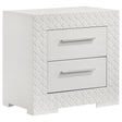 Tampa Furniture Outlet - Coaster - Ives 2-drawer Nightstand Bedside Table White High Gloss - 224942