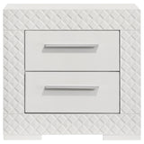 Ives 2-drawer Nightstand Bedside Table White High Gloss - Tampa Furniture Outlet
