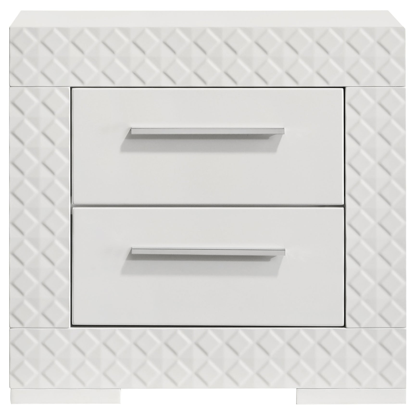 Ives 2-drawer Nightstand Bedside Table White High Gloss - Tampa Furniture Outlet