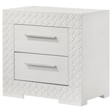 Ives 2-drawer Nightstand Bedside Table White High Gloss - Tampa Furniture Outlet