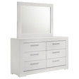 Tampa Furniture Outlet - Coaster - Ives 6-drawer Dresser and Mirror White High Gloss - 224943M