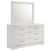 Tampa Furniture Outlet - Coaster - Ives 6-drawer Dresser and Mirror White High Gloss - 224943M