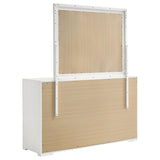 Ives 6-drawer Dresser and Mirror White High Gloss - Tampa Furniture Outlet