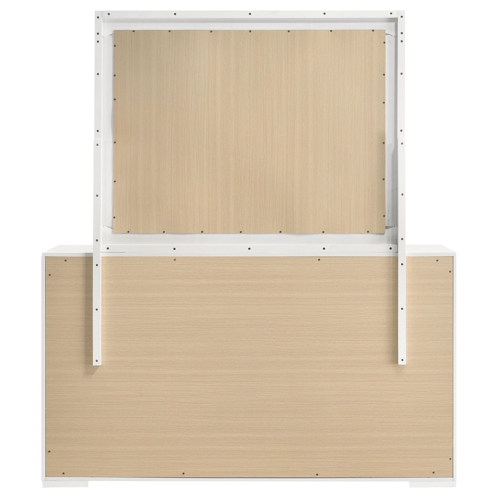 Ives 6-drawer Dresser and Mirror White High Gloss - Tampa Furniture Outlet