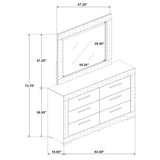 Ives 6-drawer Dresser and Mirror White High Gloss - Tampa Furniture Outlet