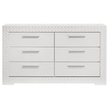 Ives 6-drawer Dresser Cabinet White High Gloss - Tampa Furniture Outlet