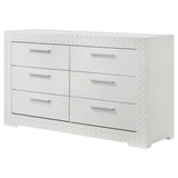 Ives 6-drawer Dresser Cabinet White High Gloss - Tampa Furniture Outlet