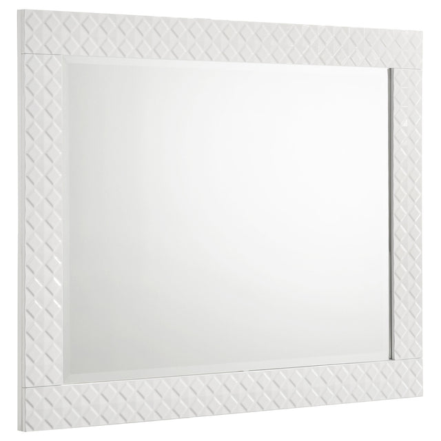 Tampa Furniture Outlet - Coaster - Ives Dresser Mirror White High Gloss - 224944