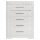 Ives 5-drawer Bedroom Chest of Drawers White High Gloss - Tampa Furniture Outlet