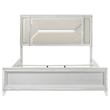 Marmore 64-inch Eastern King Panel Bed LED Headboard White - Tampa Furniture Outlet